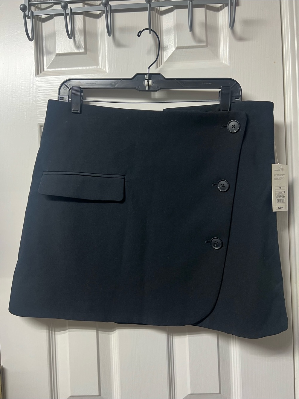 a new day Black A-Line Mini Skirt with Side Buttons